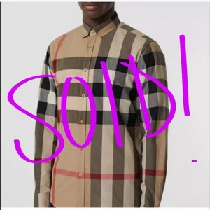 ✨Sold! Burberry Mens Check Poplin Shirt. NWOT✨